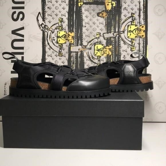 New Authentic Versace Luxury Leather Cage Sandals – Designer Italian Craft - Picture 9 of 9